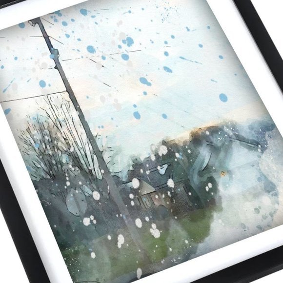 COPY - Framed‎ Watercolor forest  wall art - Picture 2 of 4